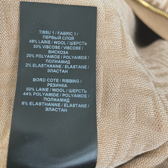 Balmain long-sleeved monogram mini dress, size: 38 IT/ 2 US, natural/beige color - Picture 8 of 8